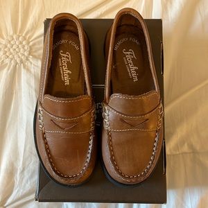 Little boys size 11 Florsheim saddle tan leather Croquet Penny Loafer